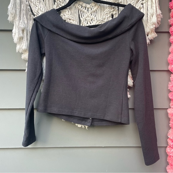 SOLD Maeve Anthropologie Ribbed Snap Up stretchy long sleeve can off the - Picture 11 of 15